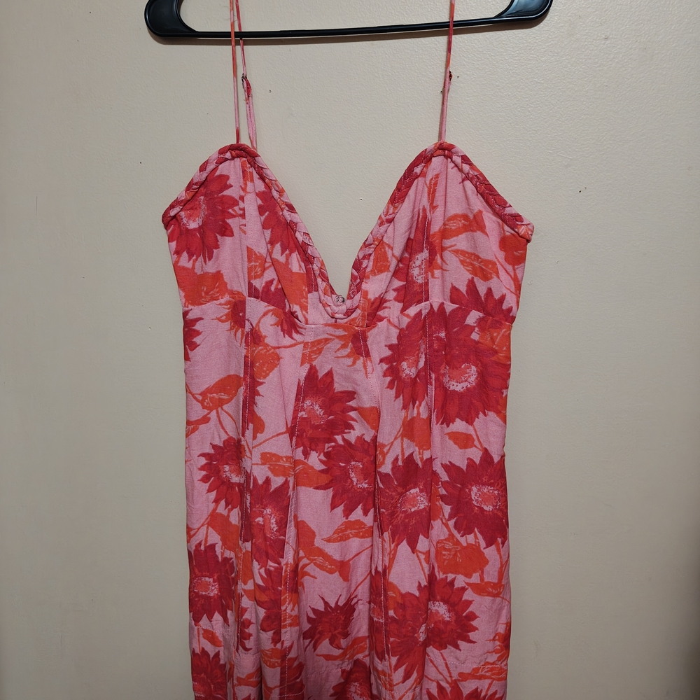 Free People Altura Strawberry Lemonade Pink and Red Floral Mini Dress